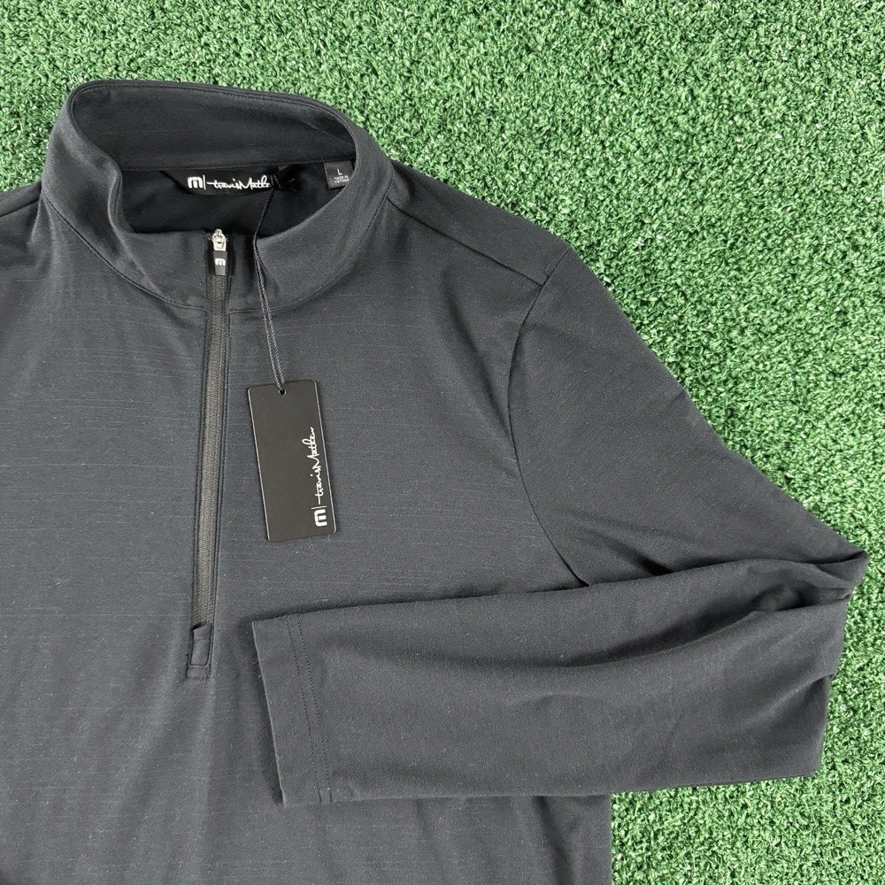 New Travis Mathew Women's 1/4-Zip Large Pullover Lightweight Black